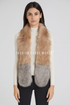 Two Tone Long Faux Fur Collar - Light Pink