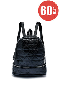 Metallic Foil & Safety Pin Zip Backpack - Fashion Scarf World