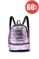 Metallic Foil & Safety Pin Zip Backpack - Fashion Scarf World