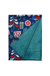 Scandi Style Christmas Tree Print Wool Frayed Scarf