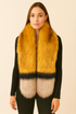 Stripe Long Faux Fur Collar - Mustard