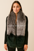 Stripe Long Faux Fur Collar - Grey