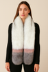 Stripe Long Faux Fur Collar - White
