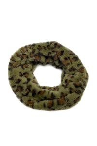 Soft Furry Leopard Print Snood - Fashion Scarf World