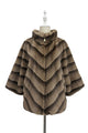 Chevron Faux Fur Sleeved Jacket