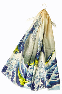 Hokusai's Great Wave Japanese Silk Scarf