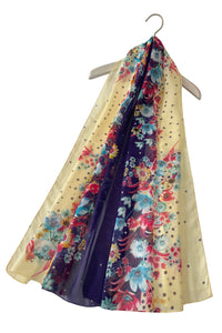 Dotty Ombre Floral Print Chiffon Scarf