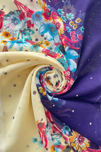 Dotty Ombre Floral Print Chiffon Scarf