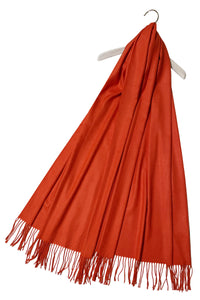 Soft Plain Cashmere Tassel Scarf