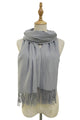 Super Soft Plain Tassel Scarf