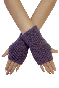 Plain Knitted Fingerless Gloves