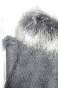 Plain Real Fur Fingerless Mittens