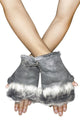 Plain Real Fur Fingerless Mittens