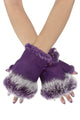Plain Real Fur Fingerless Mittens