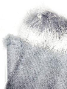 Plain Real Fur Fingerless Mittens