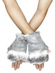 Plain Real Fur Fingerless Mittens