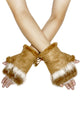 Plain Real Fur Fingerless Mittens