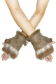 Plain Real Fur Fingerless Mittens