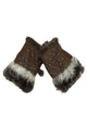 Diamante Real Fur Fingerless Mittens