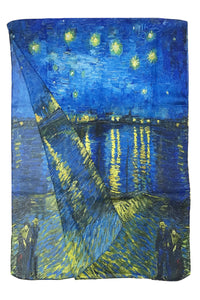 Van Gogh Post Impressionist Starry Night Over The Rhone Painting Print Art Silk Scarf