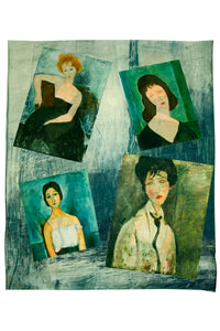 Modigliani Italian Expressionism Female Portrait Painting Print Art Silk Scarf