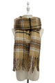 Silver Glitter Check Tassel Scarf