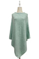 Plain Cosy Metallic Thread Poncho