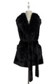 Faux Fur Long Gilet with Belt