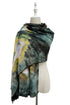 Colourful Tie Dye Wool Frayed Scarf