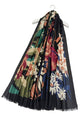 Bold Mixed Floral Print Frayed Scarf