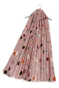 Foiled Polka Dot Frayed Scarf
