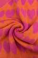 Love Heart Diagonal Edge Knitted Wool Scarf