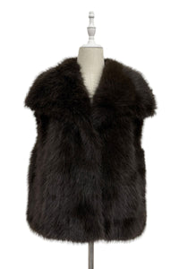 Oversized Lapel Faux Fur Gilet
