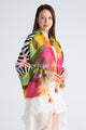 Bright Zebra Jungle Print Square Scarf