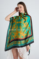 Traditional Floral Border Print Silk Scarf