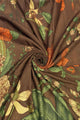 Bold Camellia Flower Print Frayed Scarf