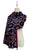 Traditional Tulip Print Wool Frayed Scarf