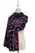 Traditional Tulip Print Wool Frayed Scarf