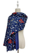 'Medway' Impressionist Print Wool Frayed Scarf