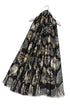 Ginkgo Leaf Gold Foil Shimmer Frayed Scarf