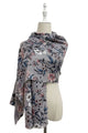 Pretty Camellia Floral Print Frayed Scarf