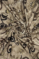 Decorative Gold Foil Floral Print Frayed Scarf