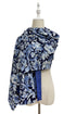 Decorative Leaf Floral Print Wool Frayed Scarf