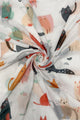Mixed Cat Printed Frayed Scarf