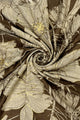 Gold Foiled Botanical Flower Print Frayed Scarf