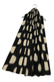 Bold Polka Dot Print Wool Frayed Scarf