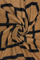 Large Geometric Block Print Wool Frayed Scarf