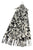 Monochrome Floral Print Wool Tassel Scarf