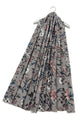Pretty Camellia Floral Print Frayed Scarf