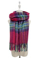 Woven Check Tassel Scarf